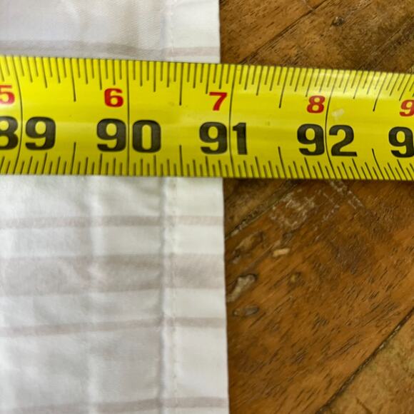 Threshold Queen Sheet Set Flat Sheet Fitted Sheet 100% Cotton Pewter Stripe - Picture 12 of 12